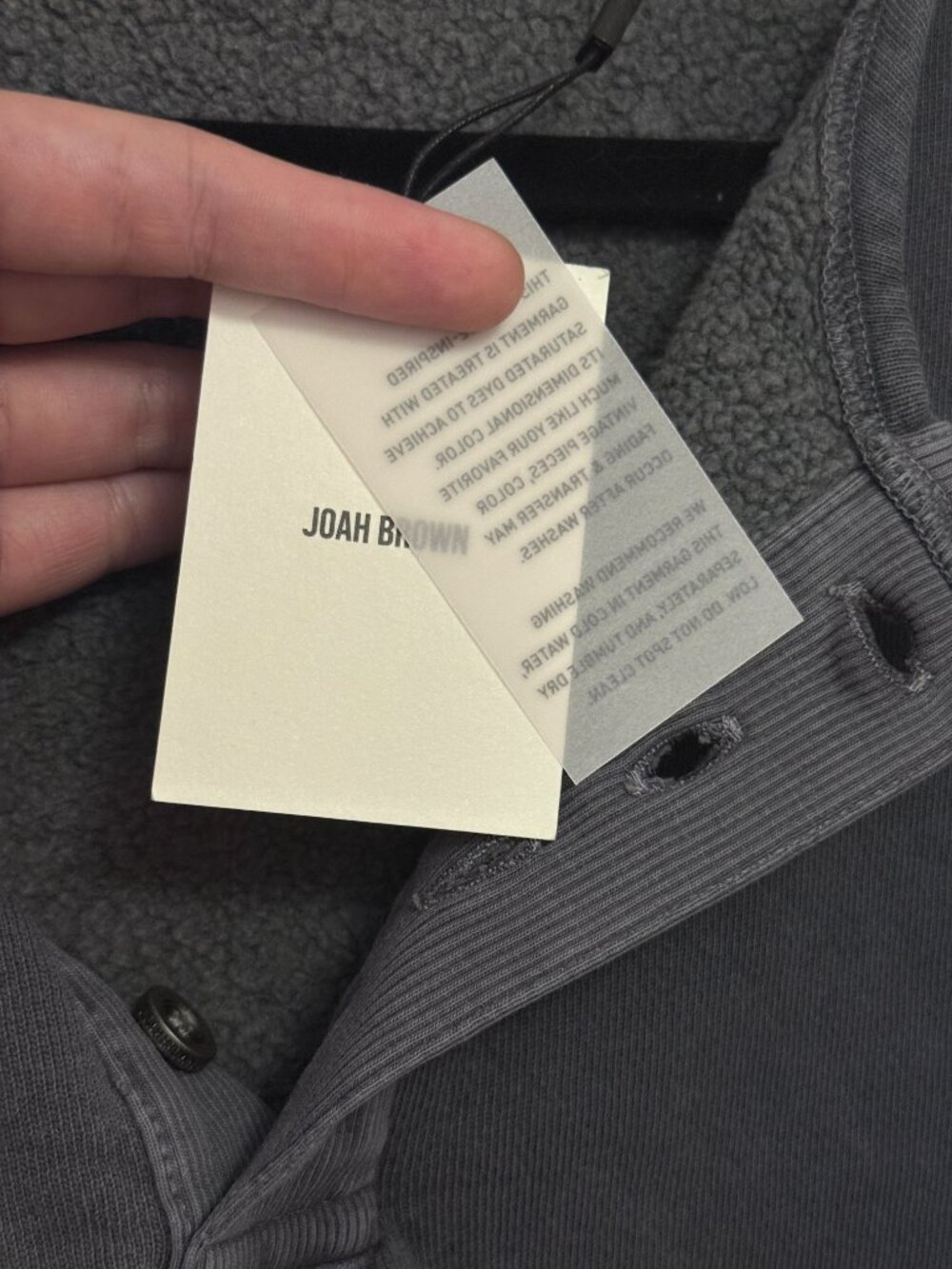 🩶NWT JOAH BROWN Cropped Henley Sweatshirt - Picture 15 of 16